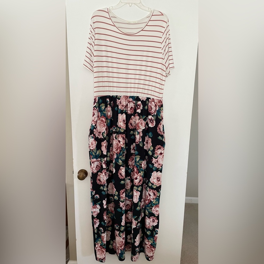 Reborn J THE PLUS Women’s 2X Floral Maxi Dress
